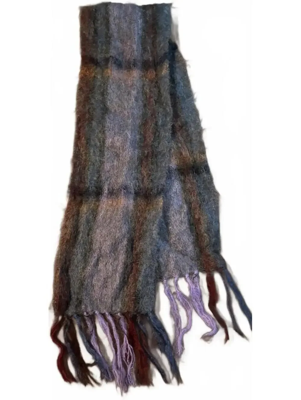 Vintage Royal Scotland mohair and wool scarf with a fringed edge